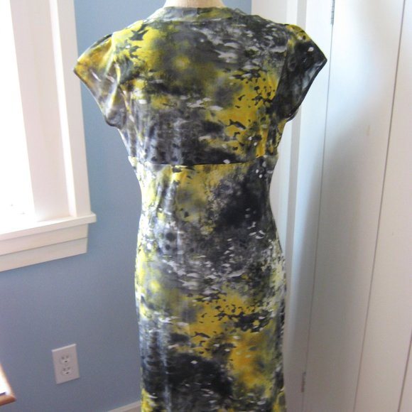 Joseph Ribkoff Yellow and Gray Midi Dress - Picture 2 of 4